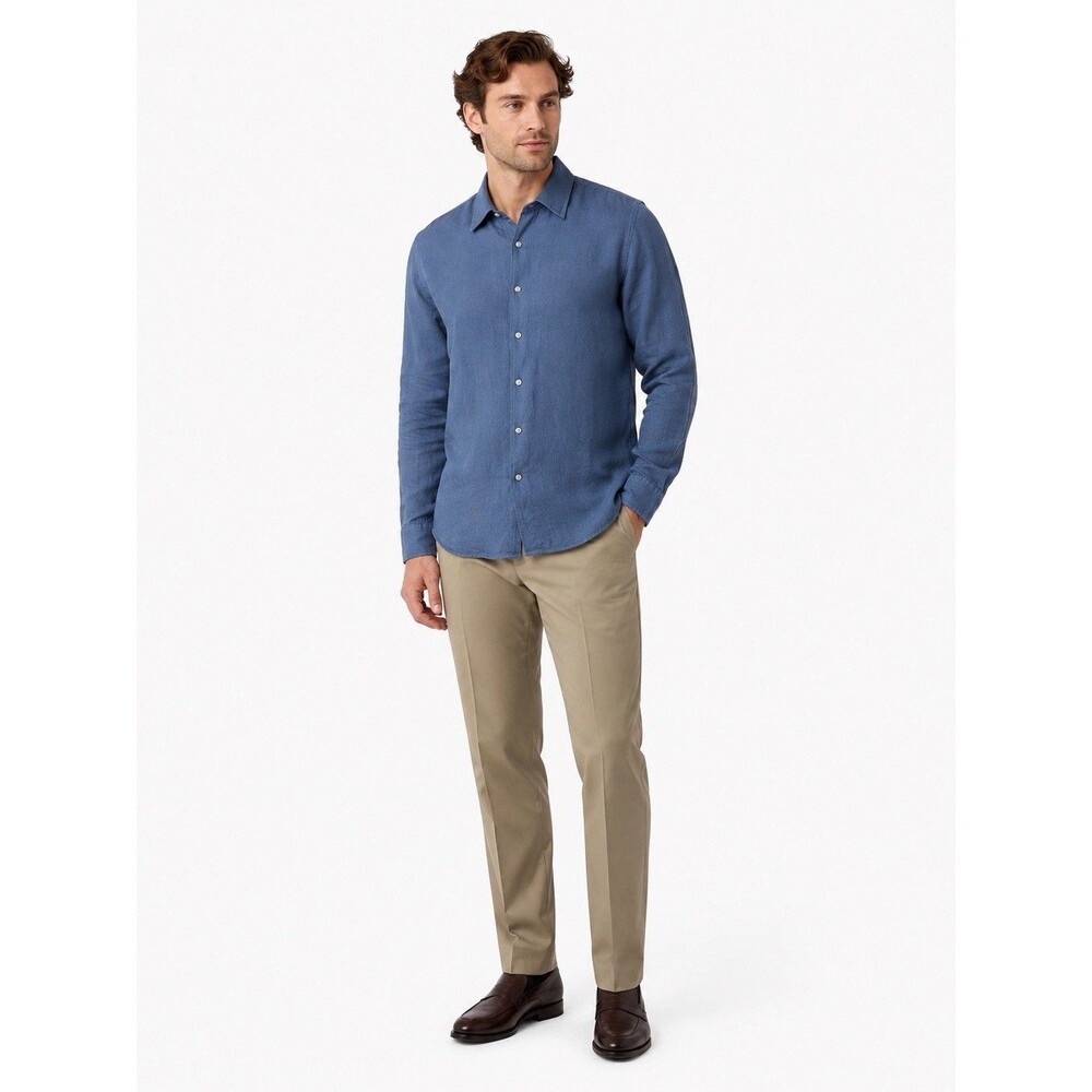 John Varvatos Shirt Men’s Size Large Navy Button Up Long Sleeve Cotton Business